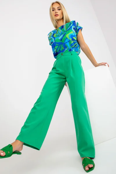 Zelené zvonové kalhoty pro dámy FPrice