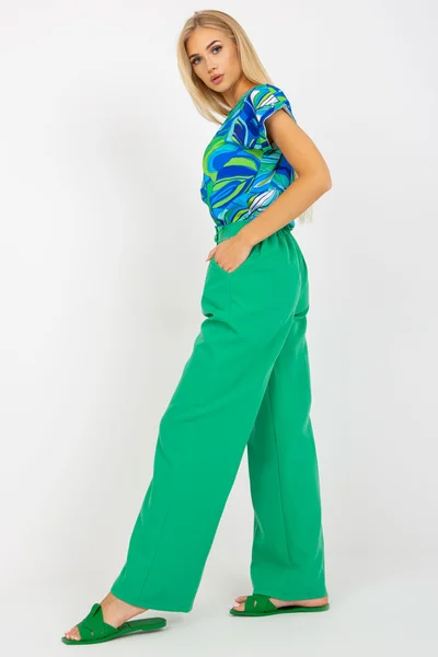 Zelené zvonové kalhoty pro dámy FPrice