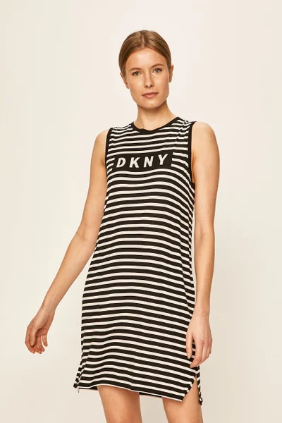 Dámská černobílá pruhovanánoční košile  DKNY