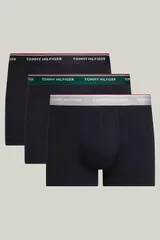 Tommy Hilfiger Pánské Modré Boxerky 3Pack s Elastickým Pasem