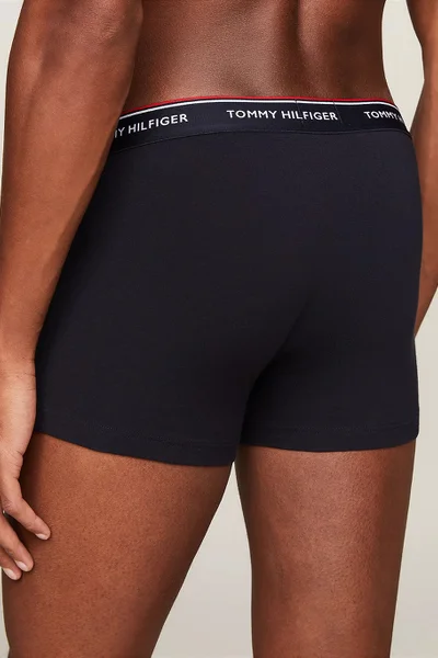 Tommy Hilfiger Pánské Modré Boxerky 3Pack s Elastickým Pasem