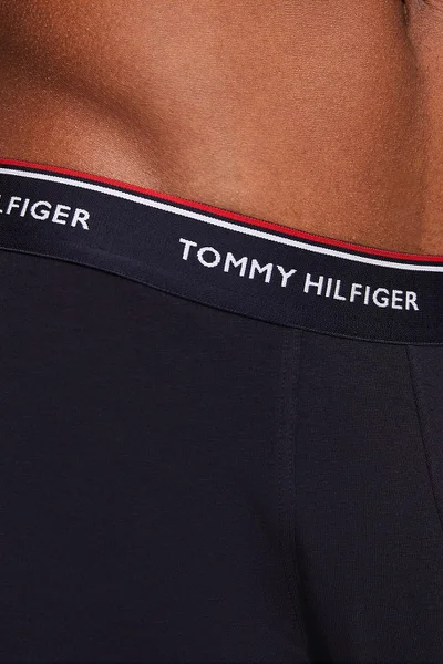 Tommy Hilfiger Pánské Modré Boxerky 3Pack s Elastickým Pasem