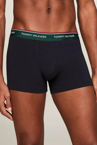 Tommy Hilfiger Pánské Modré Boxerky 3Pack s Elastickým Pasem