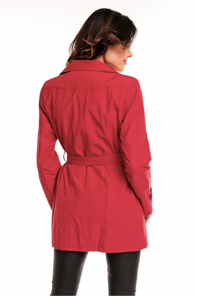 Červený dámský kabát s límcem Cabba