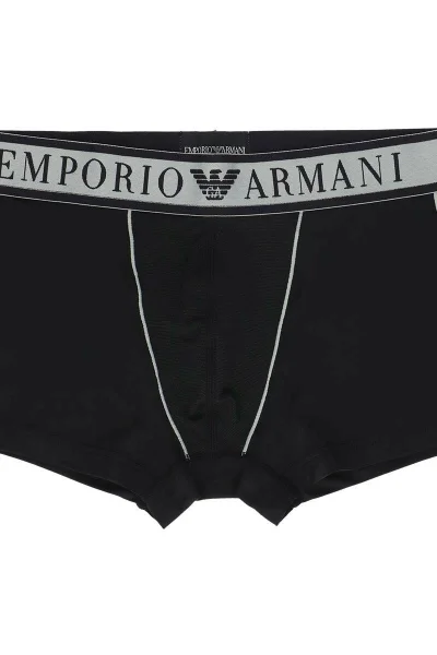 Pánské černé boxerky Emporio Armani s šedými švy