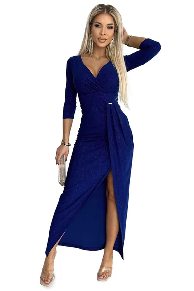 Královská Modrá Překřížené Šaty 404-8 NUMOCO