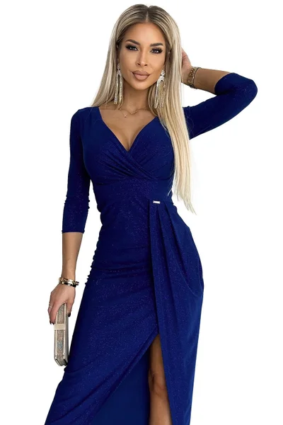 Královská Modrá Překřížené Šaty 404-8 NUMOCO