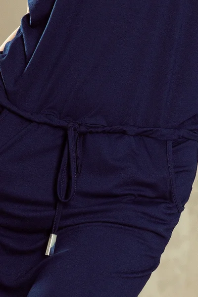 Tmavě modré dámské sportovní šaty s krátkými rukávy Numoco