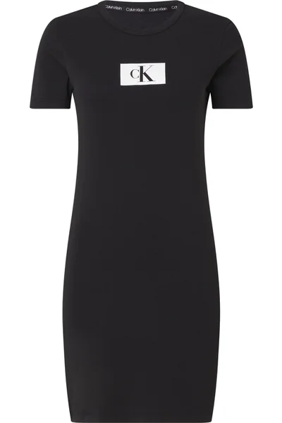 Černá noční košile Calvin Klein s monogramem