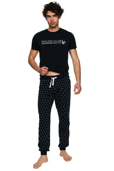 Pirátské pánské pyžamo Henderson v černé  barvě