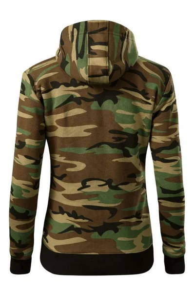 Zelená maskáčová dámská mikina na zip Malfini Camo Chic