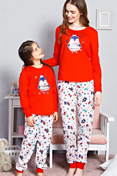 Dětské pyžamo dlouhé s tučňákem