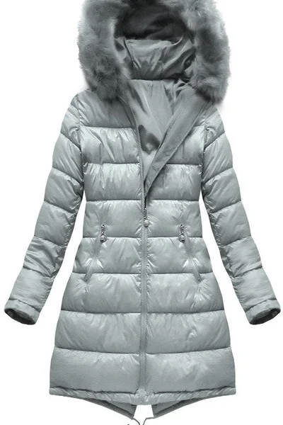 Zimní oboustranná dámská bunda s kapucí - Good looking Grey Gem