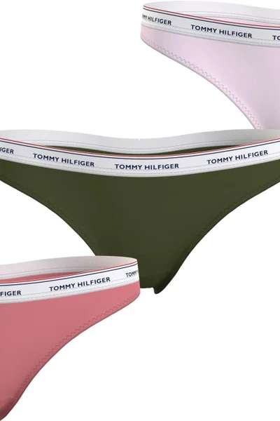 Růžovo-zelená tanga Tommy Hilfiger - 3 ks