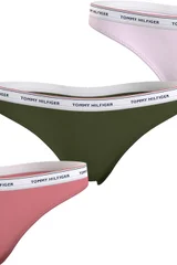 Růžovo-zelená tanga Tommy Hilfiger - 3 ks