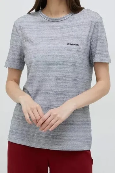 Dámské pyžamové triko  5FQ v šedobílé barvě - Calvin Klein