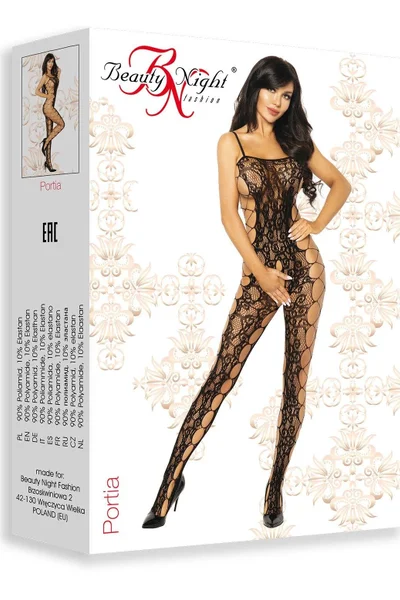 Dámský černý bodystocking Portia - Beauty Night Fashion