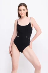 Černé jednodílné plavky s kosticí - Maryan Mehlhorn