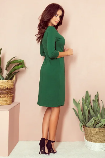 Zelené dámské šaty se záložkami Numoco