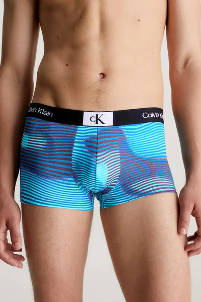 Pánské modré boxerky s logem Calvin Klein z mikrovlákna