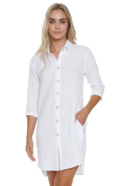 Dámská bílá bavlněná košilka - DN Nightwear dn-nightwear