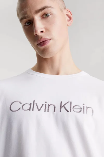 Calvin Klein Pánské bílé tričko na spaní s krátkým rukávem