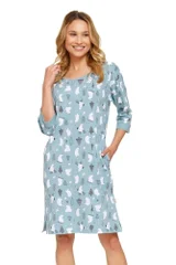 Dámská vánoční bavlněná noční košile s medvídky Ice Blue dn-nightwear