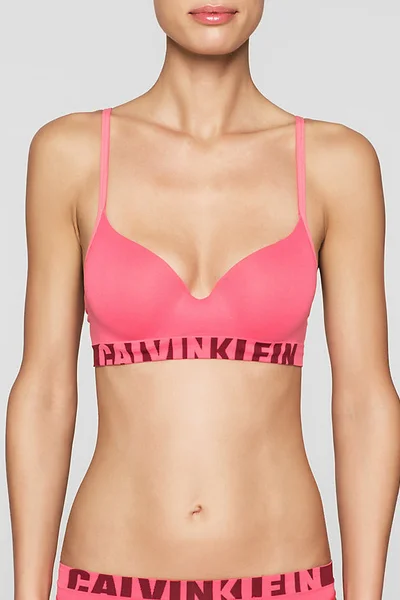Růžová podprsenka Calvin Klein lehce tvarovaná