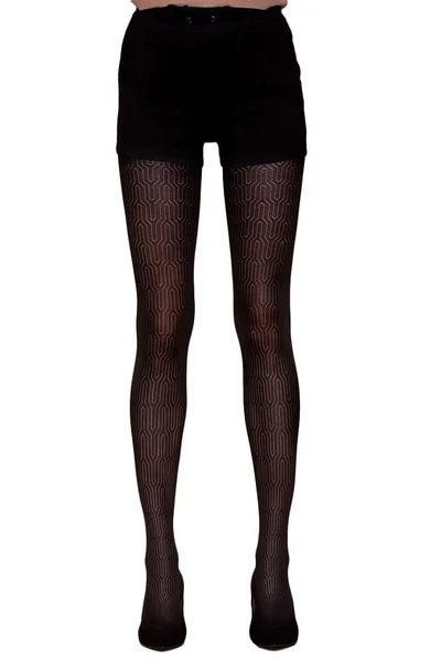 Dámské punčochové kalhoty  v černé barvě se vzorem Gabriella