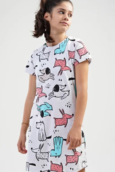 Dětská noční košile s krátkým rukávem Dogs Vienetta Secret