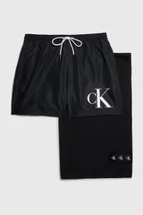 Dárkové pánské černé plavky a ručník Calvin Klein