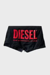 Černé plavecké boxerky s červeným logem - Diesel