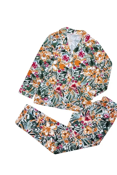 Květinové pyžamo s límečkem - Karol