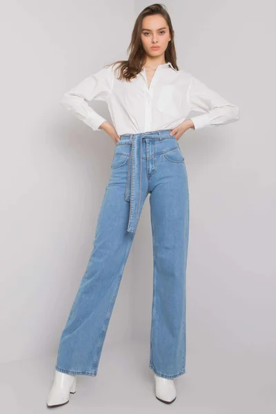 Široké modré džíny pro ženy od FPrice