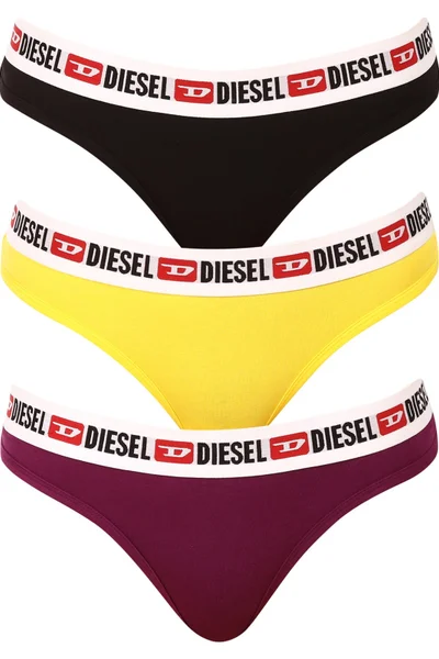 Dámská tanga Diesel - 3 ks - fialové - hrubá guma