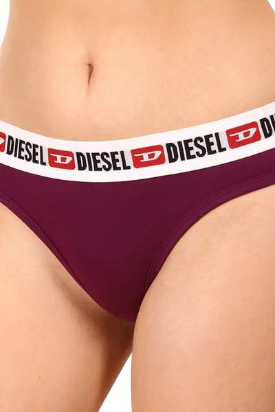 Dámská tanga Diesel - 3 ks - fialové - hrubá guma