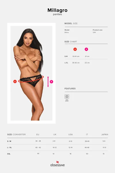 Dámská elegantní kalhotky Millagro panties - Obsessive černá