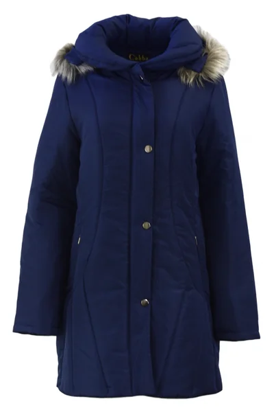 Modrá dámská zimní bunda Gemini s kožíškovou kapucí