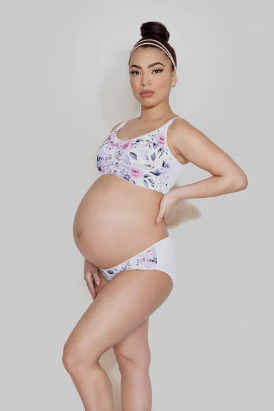 Kojící top s květinovým vzorem pro pohodlné kojení a těhotenství
