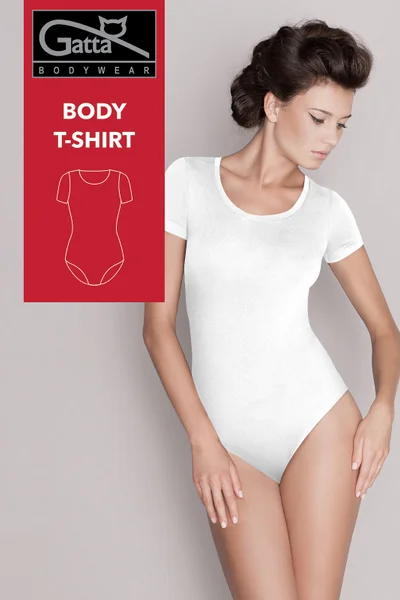 Elegantní bílé body s krátkým rukávem - Gatta