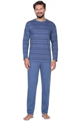 Pánské pyžamo Matyáš v modré barvě s pruhy Regina
