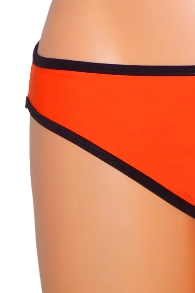 Dámské plavky dvoudílné sexy bikiny TRIANGLE zdobené černými lemy oranžové Oranžová model