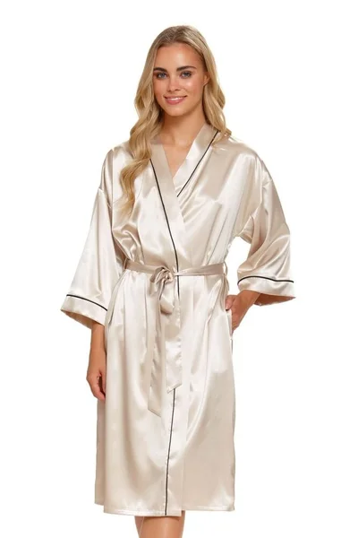 Dámský saténový župan zlatý Dn-nightwear