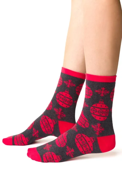 Chlupaté vánoční ponožky Steven - šedá