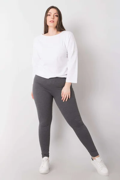 Dámské plus size tmavě šedé legíny - Feel Good od FPrice