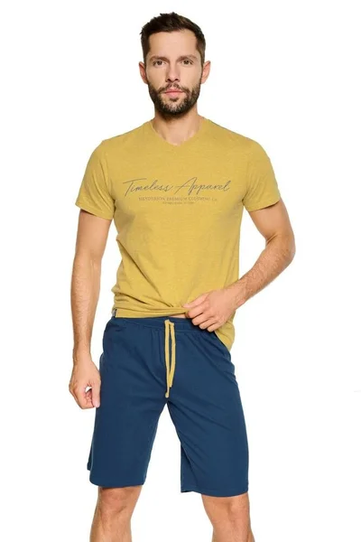Pánské pyžamo Pulse žlutohnědé žlutá Henderson