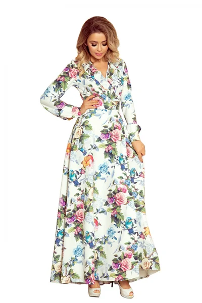 Dlouhé šaty Numoco s květinovým vzorem