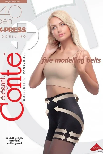 Černé modelující punčocháče Conte X-Press 40 den Conte elegant