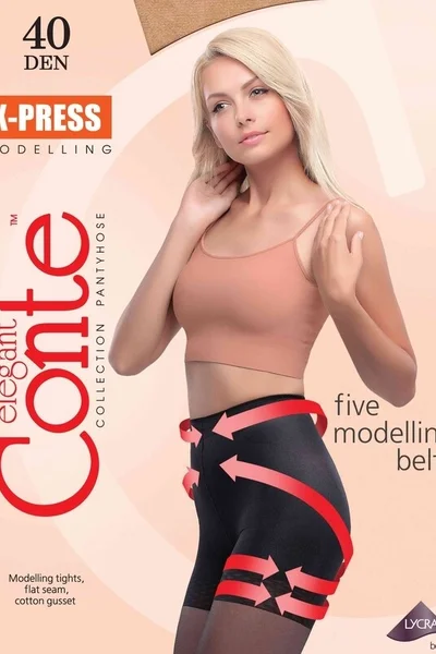 Černé modelující punčocháče Conte X-Press 40 den Conte elegant