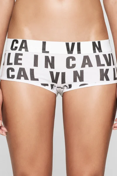 Pánské bílo-potiskové kraťasy Calvin Klein